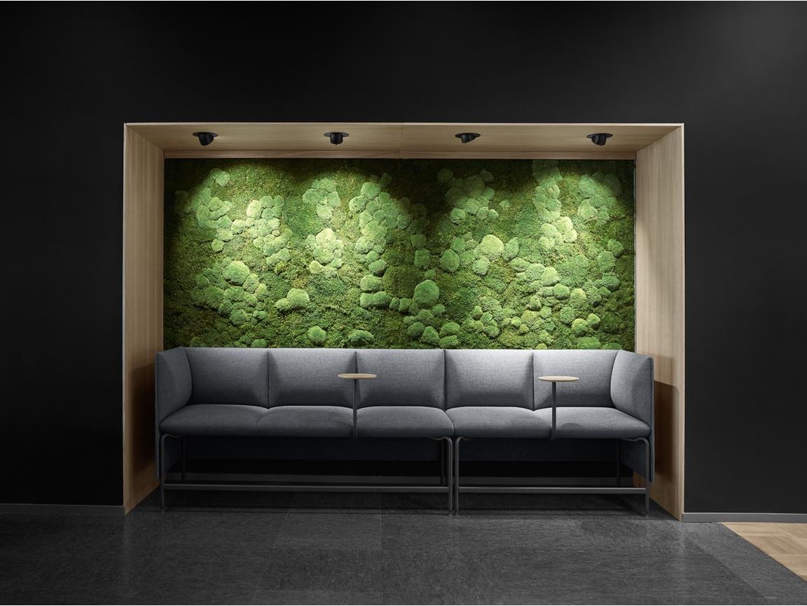 casual seating alcove with nature wall casual seating alcove with nature wall