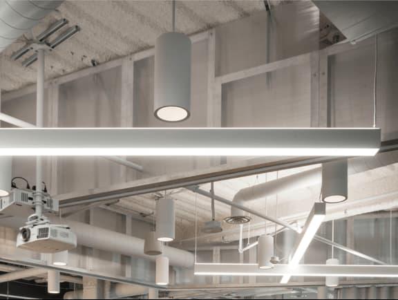 linear pendant lighting in play zone