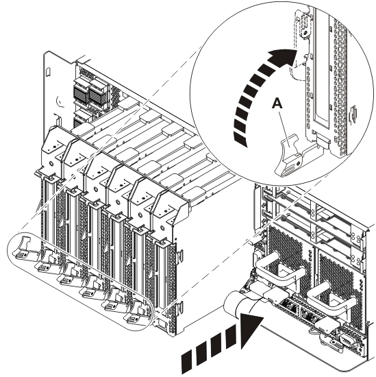 Installing the PCI adapter cassette in the system.