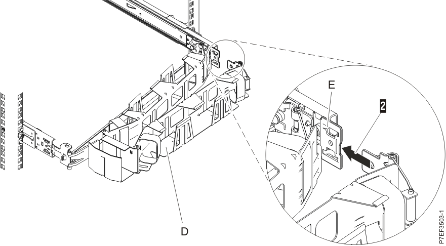 Sliding other arm tab into extension bracket