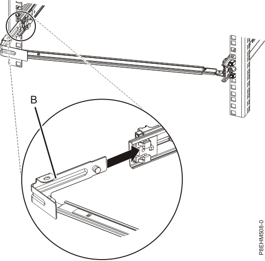 Installing the mounting bracket into the slide rail
