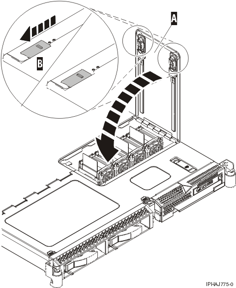 Graphic of closing the service access panel