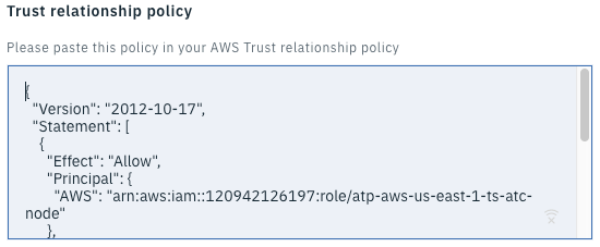 Sample trust relationship policy