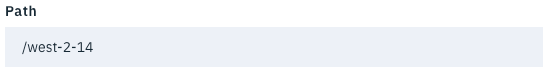 Sample Path field with a slash character followed immediately by a path name. No intervening space.