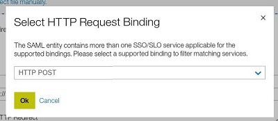The Select HTTP Request Binding notification