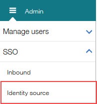 Selecting Menu > SSE > Identity source
