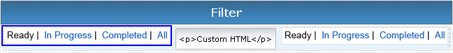 Filter user interface in the Process Designer