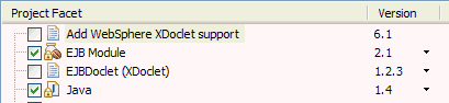 Project facets before migration