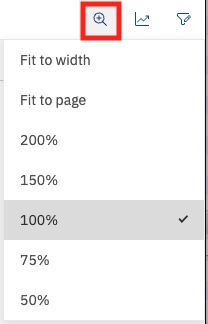 Zoom levels: Fit to width, Fit to page, 200%, 150%, 100%, 75%, and 50%.