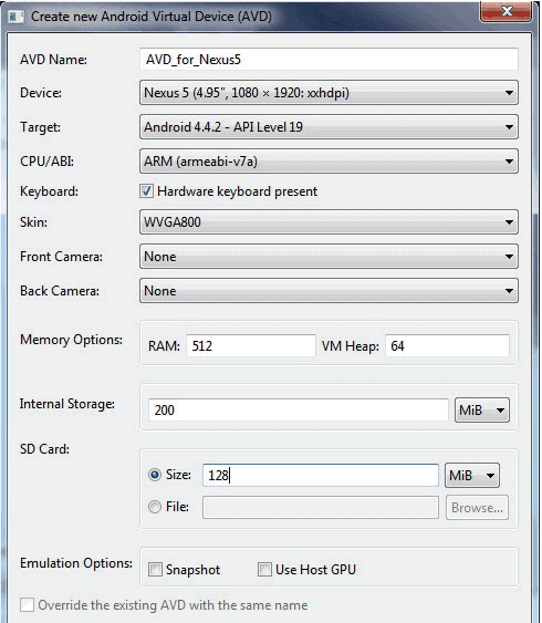 Create an Android virtual device