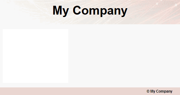 My Template with a header, a content area, and a footer