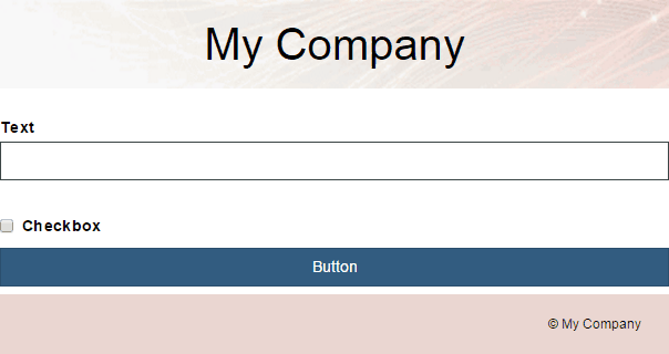 My Template with a header, a content area, and a footer