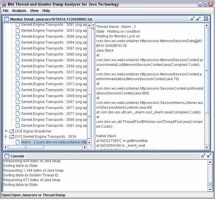IBM Thread and Monitor Dump Analyzer for Java