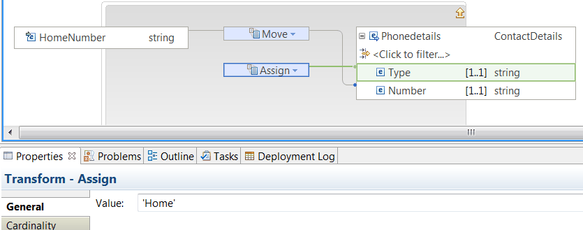 This figure shows the Local Map transform nested map for an input element.