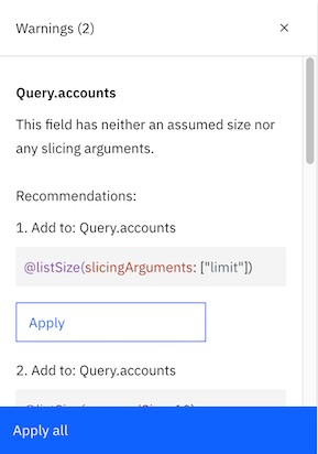 GraphQL warning example