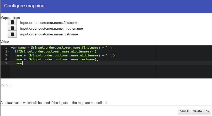 Customer output code