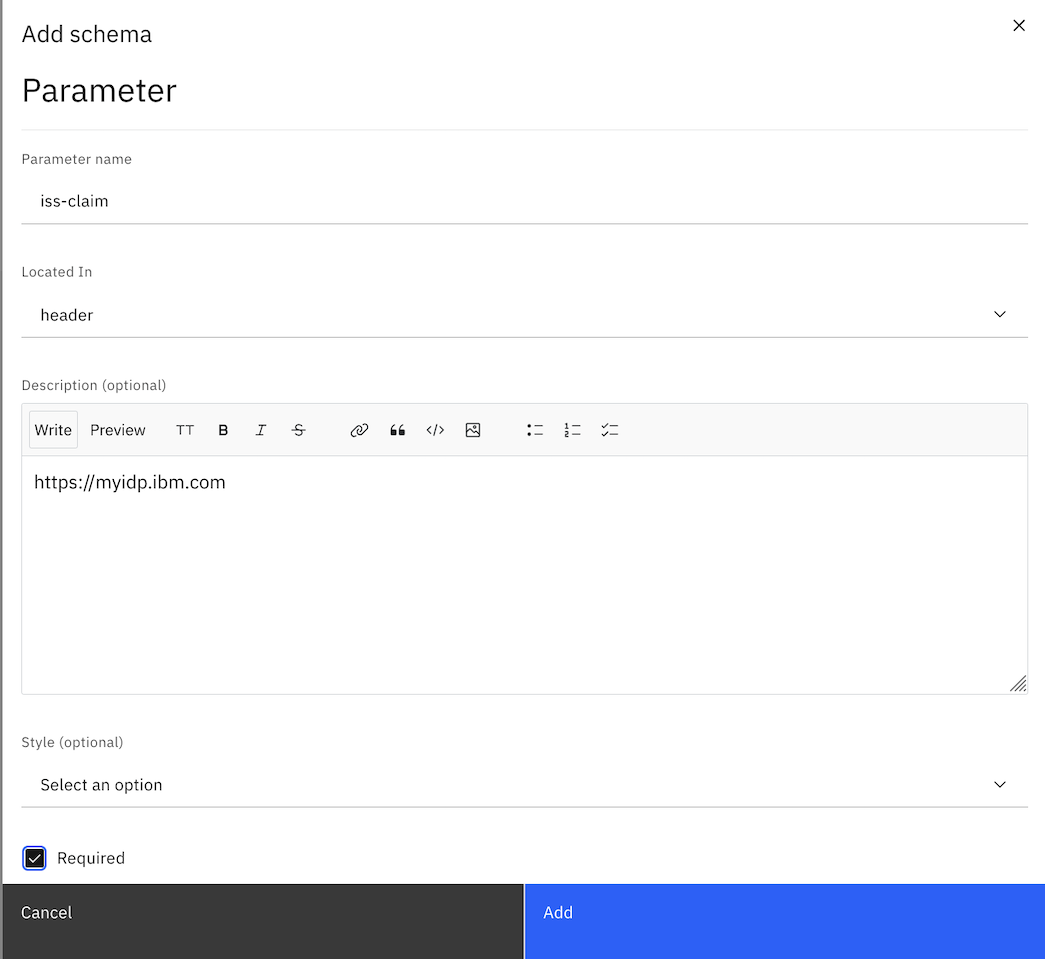 Path Parameter settings