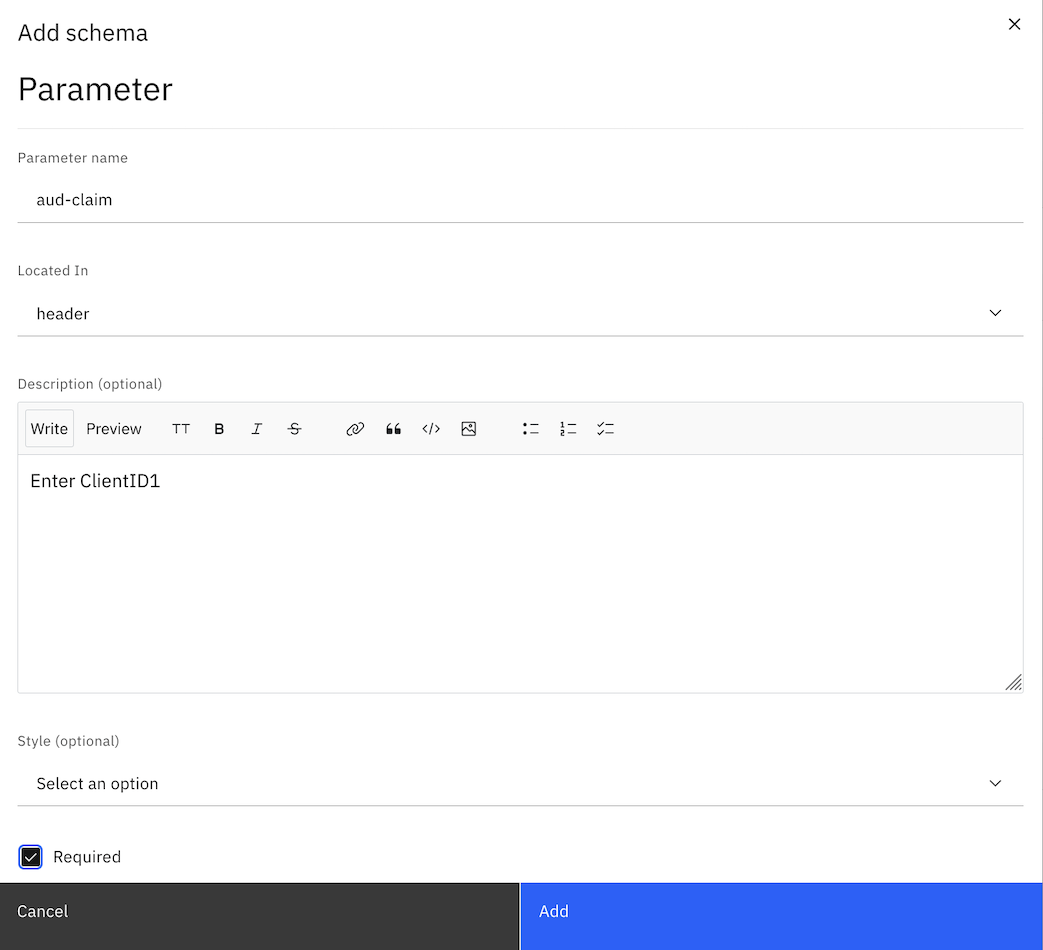 Path Parameter settings