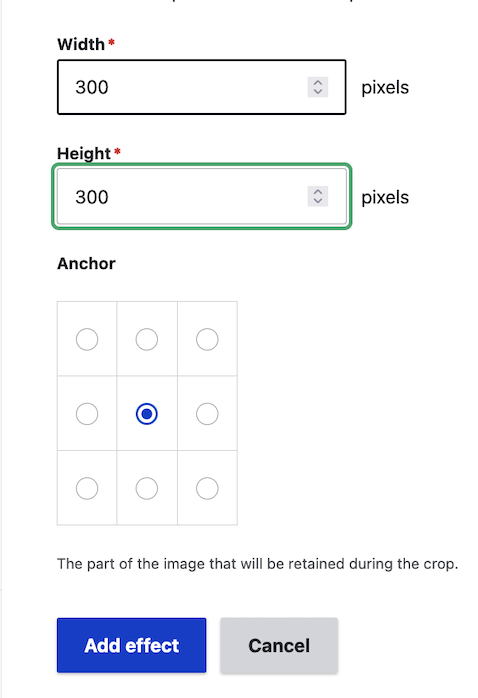 Scale and crop options