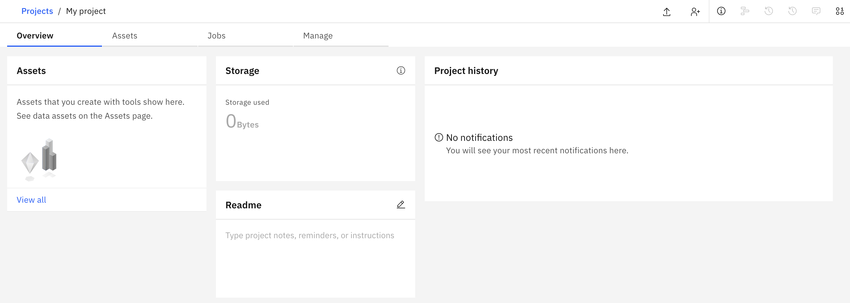 Screenshot of the new projects UI