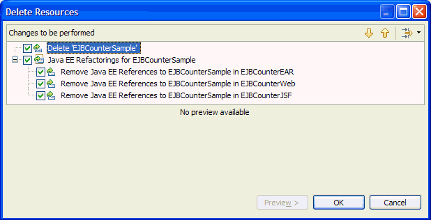 Deleting an EJB project