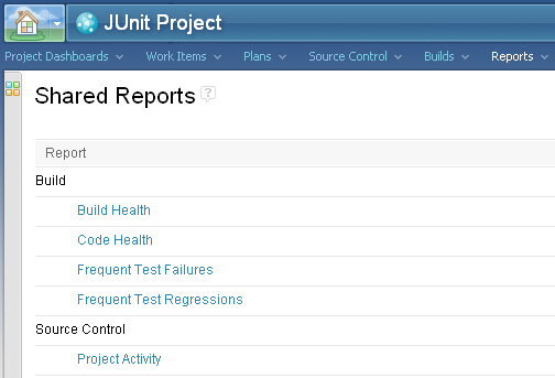 Reports page of the web interface