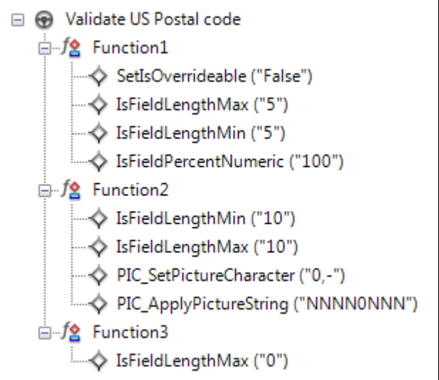 Validation of a field for US postal codes