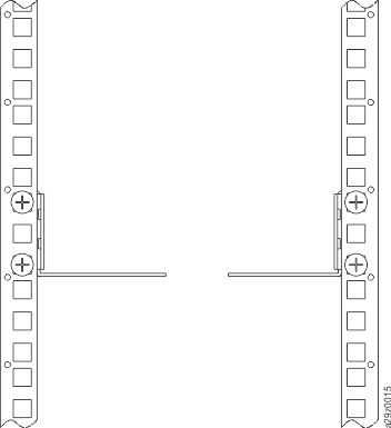 Rack mount screw locations for rear vertical rails