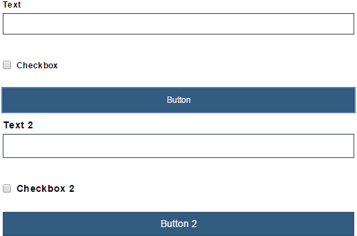 The first text control has a smaller label than the second text control.