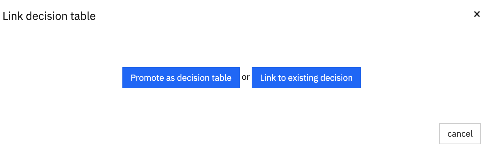 Link decision table