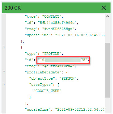 Benutzer-API für Google -Entwickler