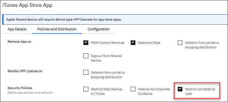 Workflow für das Hinzufügen einer nicht austauschbaren App