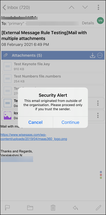 Externer E-Mail-Anhang