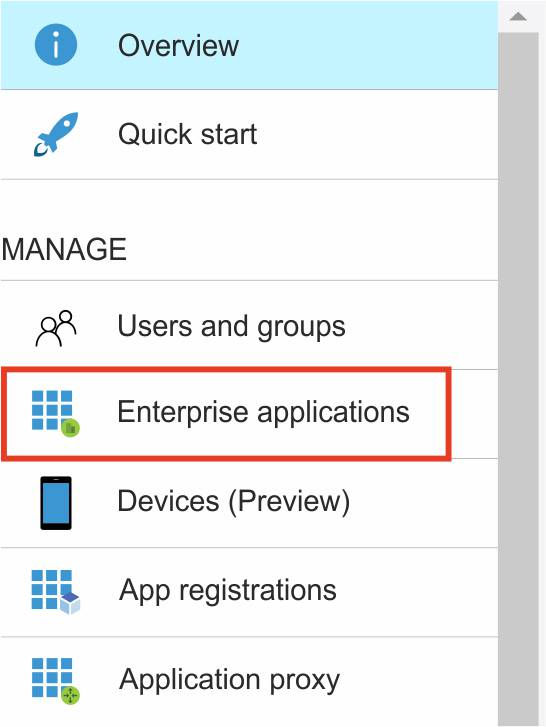 Das Bild zeigt den Navigationsbereich von „ Azure “ Active Directory.