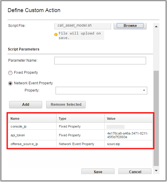 Parameter für angepasstes Aktionsscript