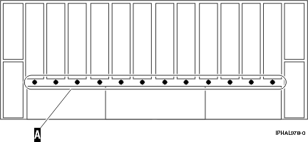 Rear view of the SCSI disk-drive enclosure service indicators.