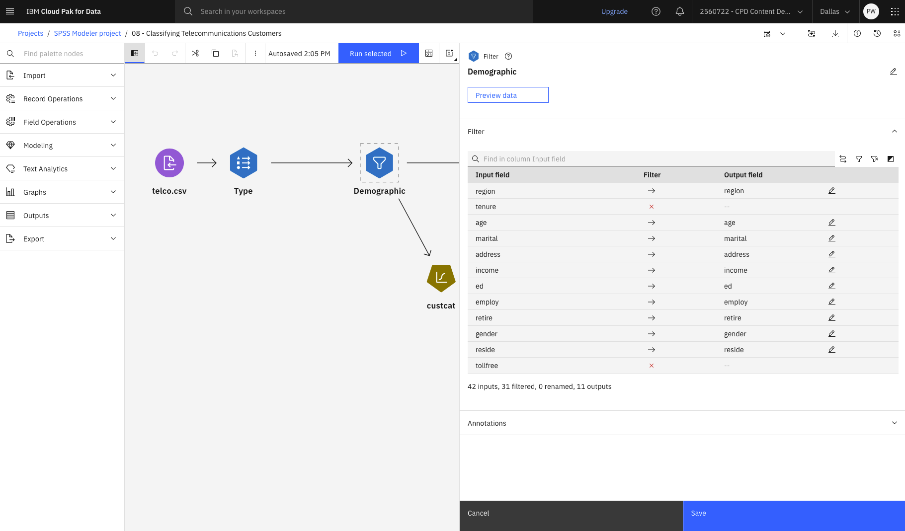 Filter node