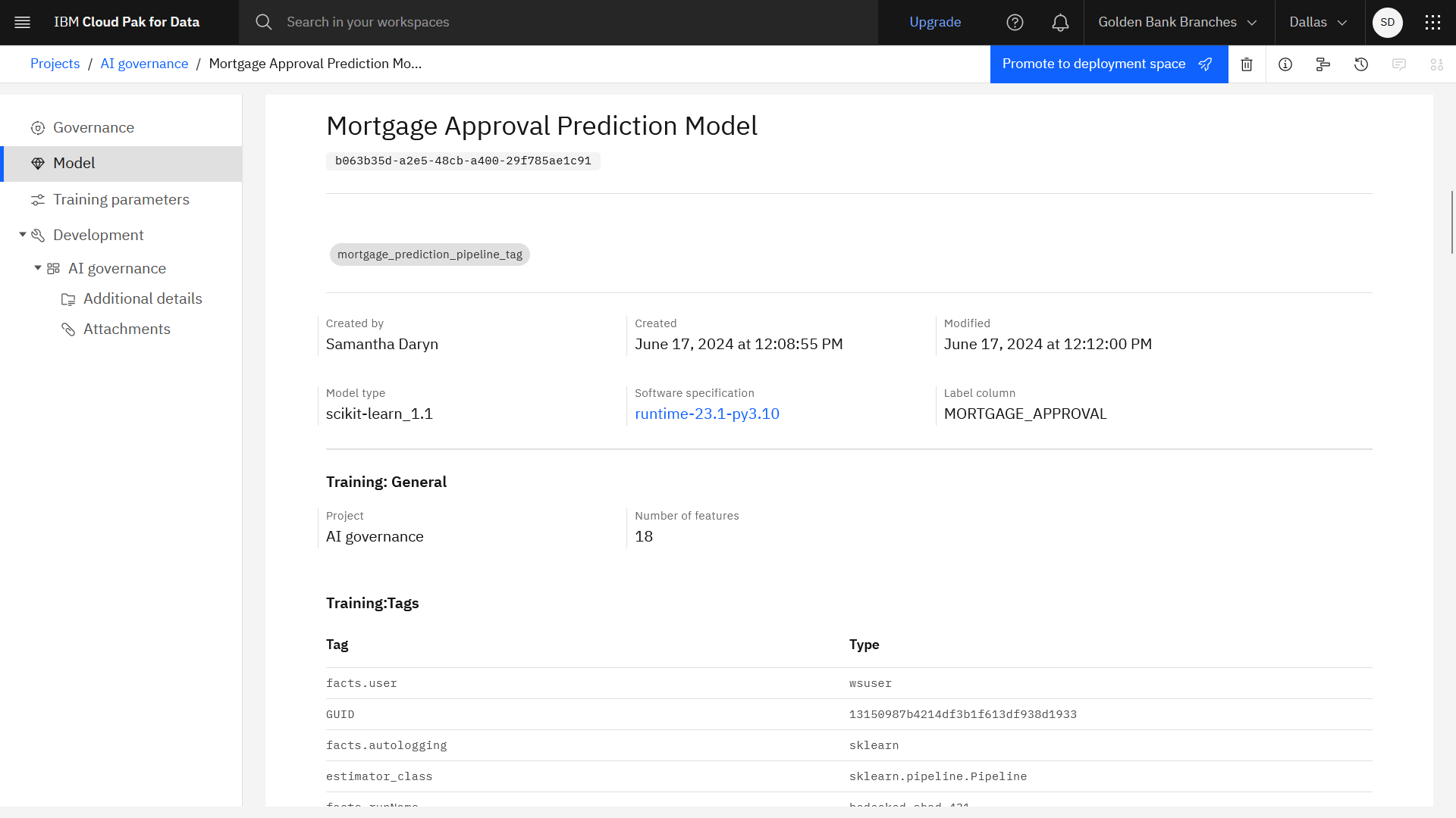 Model's AI Factsheet Model's AI Factsheet
