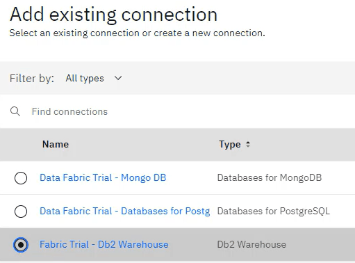 Add existing connection Add existing connection