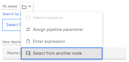 Select from another node ML asset Select from another node ML asset
