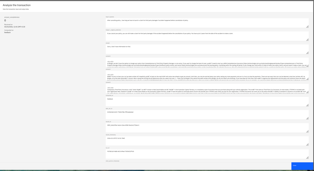 screenshot of the user interface showing transaction details