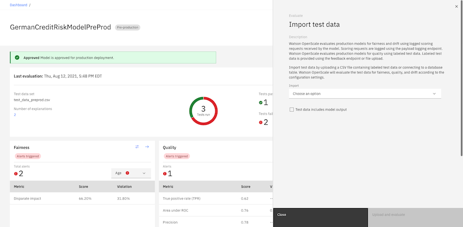 import test data in pre-production