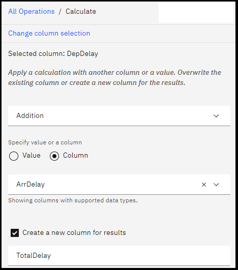 Calculate operation Calculate operation