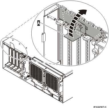 Rotate the EMC shield into the open position