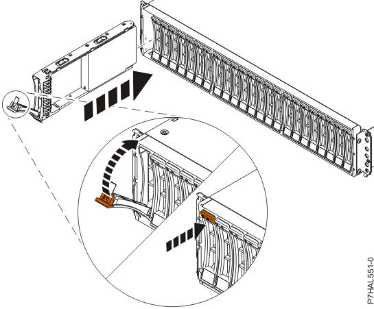 Installing or replacing a disk drive in an enclosure.