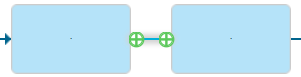 connection between two activities with green icons at each end