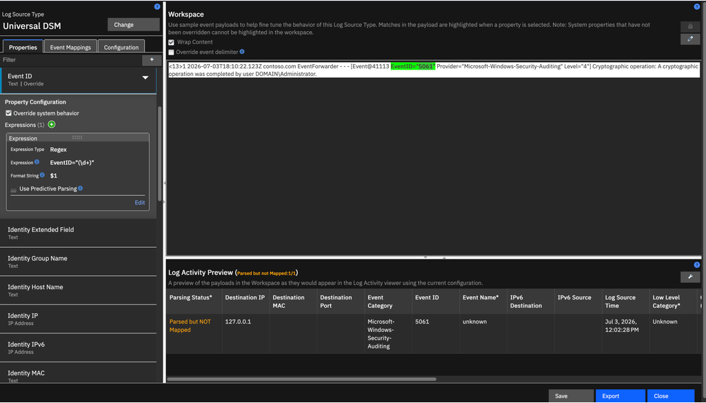 Parse payload