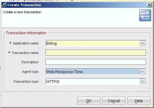 Create Transaction window