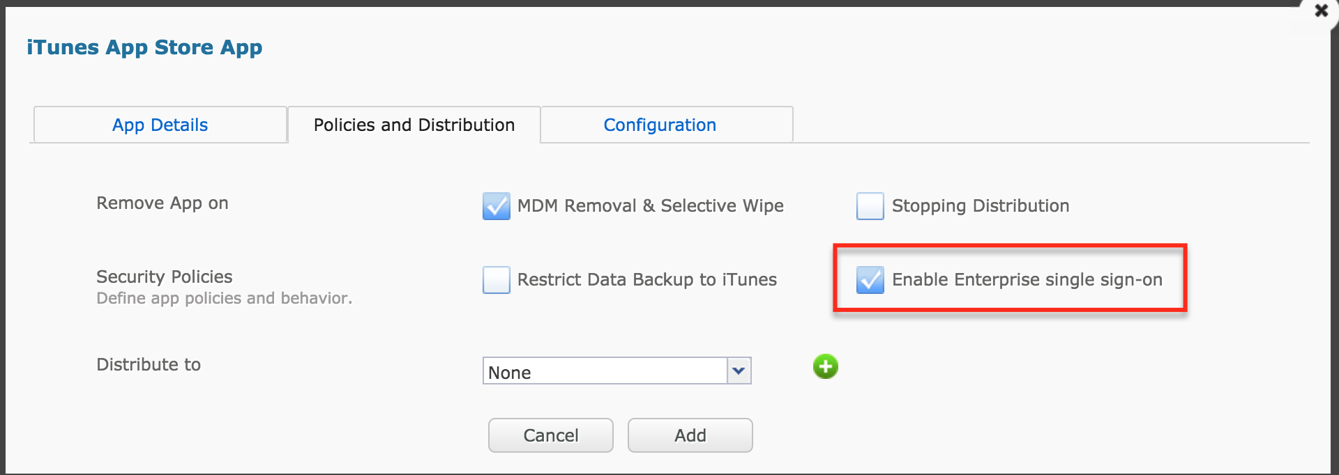 Enterprise single sign-on check