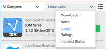 Sort feature in App Catalog